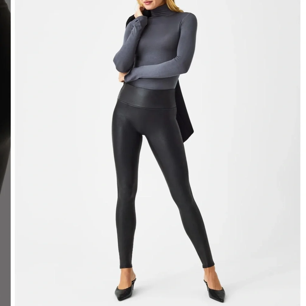 Spanx Faux Leather Leggings size XS black - Picture 1 of 9